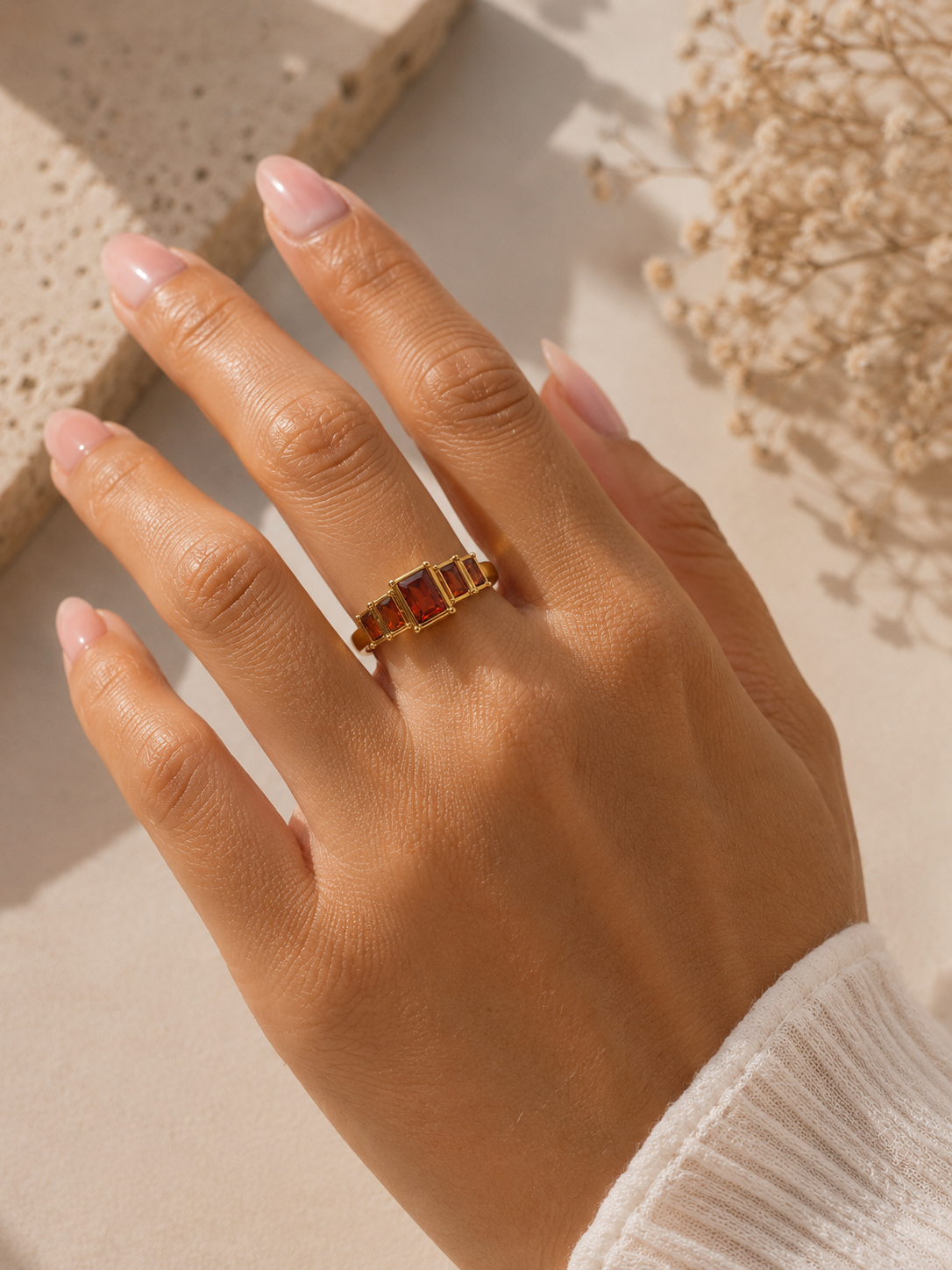 Bague éclat rouge