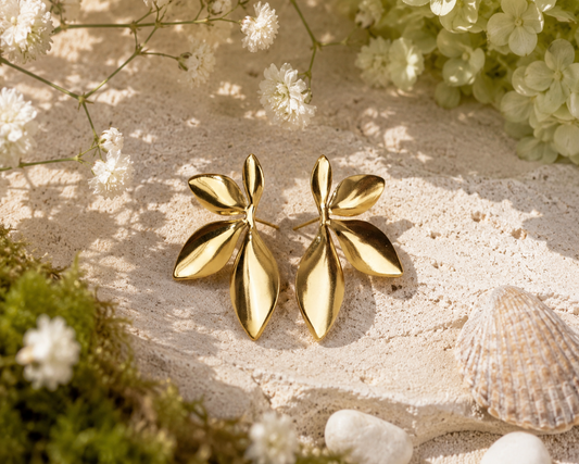 Boucles d'oreilles demi fleur
