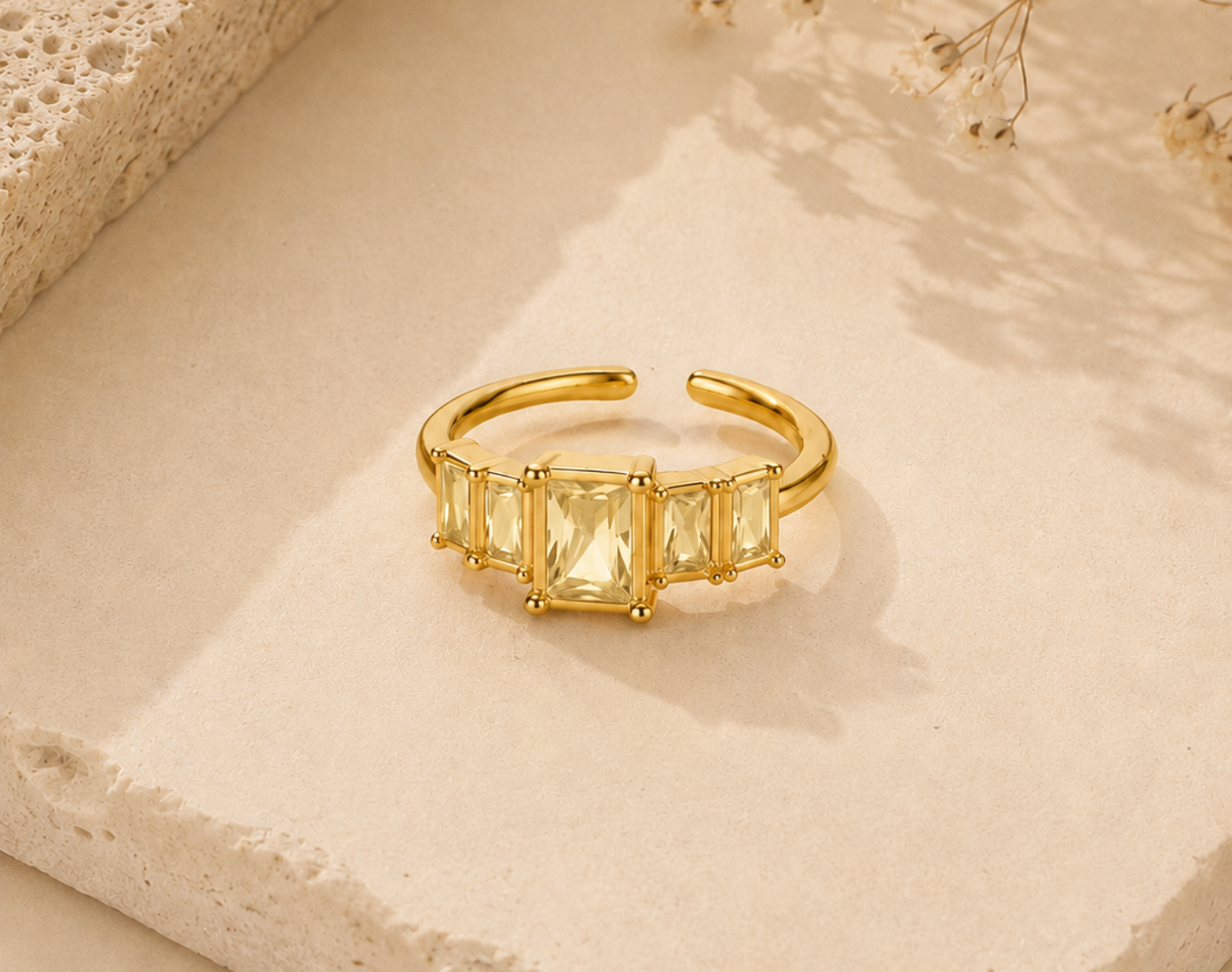 Bague éclat jaune