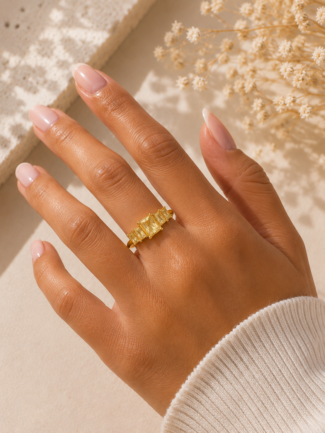 Bague éclat jaune