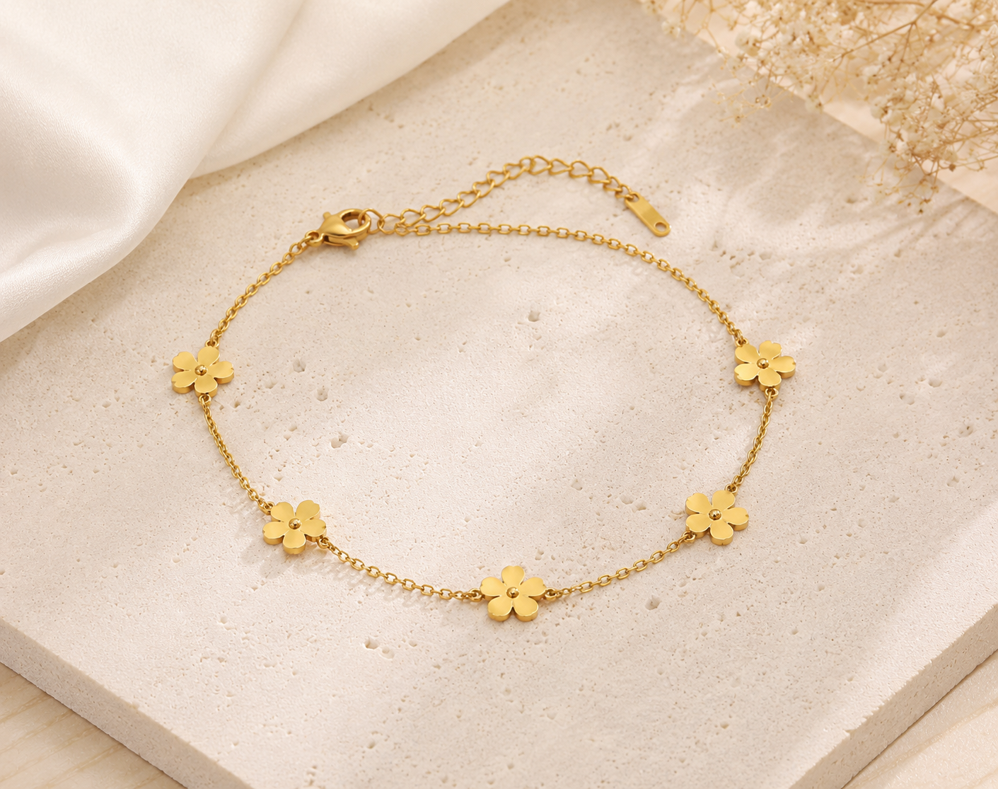 Chaine de cheville fleur