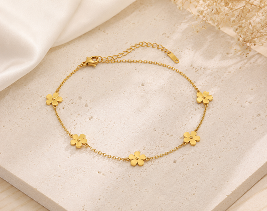 Chaine de cheville fleur