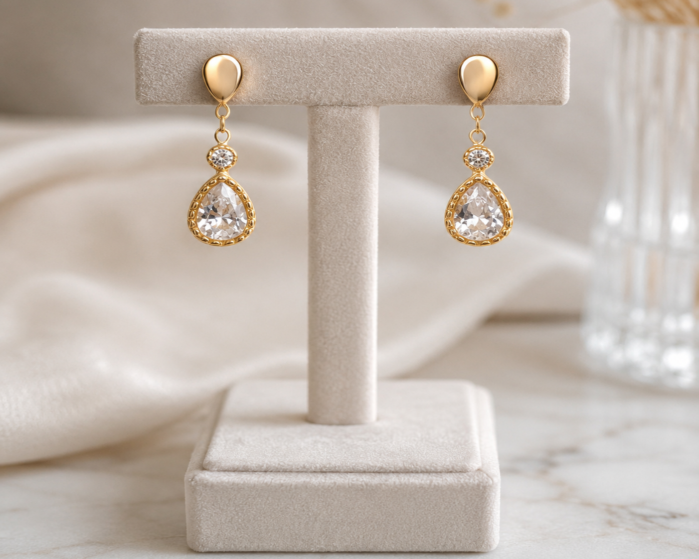 Boucles d'oreilles goutte d'eau scintillante