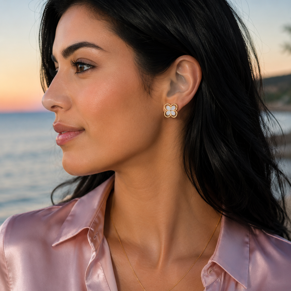 Boucles d'oreille trèfle ajouré