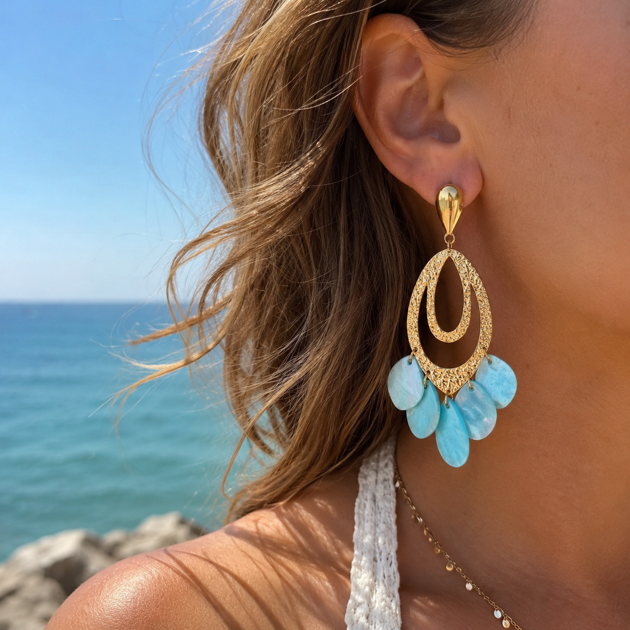 Boucles d'oreilles pétales ensoleillés