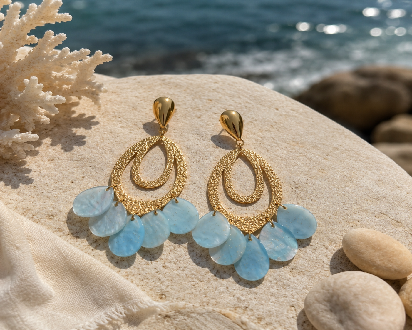 Boucles d'oreilles pétales ensoleillés